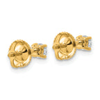 14K Yellow Gold 1/4 ct Lab-Created Diamond VS/SI+ G+, 4-Prong Screw-Back Stud Earrings