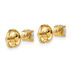 14K Yellow Gold 1/2 ct Lab-Created Diamond VS+ F+, 4-Prong Screw-Back Stud Earrings