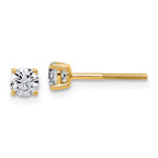 14K Yellow Gold 1/2 ct Lab-Created Diamond VS+ F+, 4-Prong Screw-Back Stud Earrings
