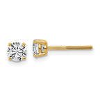 14K Yellow Gold 5/8 ct Lab-Created Diamond VS/SI+ G+, 4-Prong Screw-Back Stud Earrings