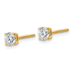 14K Yellow Gold 3/4 ct Lab-Created Diamond VS/SI+ G+, 4-Prong Screw-Back Stud Earrings