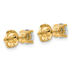 14K Yellow Gold 1 ct Lab-Created Diamond VS/SI+ G+, 4-Prong Screw-Back Stud Earrings