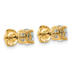 14K Yellow Gold 1 1/2 ct Lab-Created Diamond VS/SI+ G+, 4-Prong Screw-Back Stud Earrings