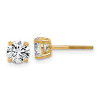 14K Yellow Gold 1 1/2 ct Lab-Created Diamond VS/SI+ G+, 4-Prong Screw-Back Stud Earrings