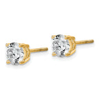 14K Yellow Gold 2 ct Lab-Created Diamond VS+ F+, 4-Prong Screw-Back Stud Earrings