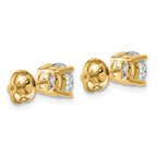 14K Yellow Gold 2 ct Lab-Created Diamond VS/SI+ G+, 4-Prong Screw-Back Stud Earrings