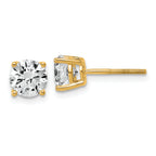 14K Yellow Gold 2 ct Lab-Created Diamond VS/SI+ G+, 4-Prong Screw-Back Stud Earrings