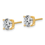 14K Yellow Gold 4 ct Lab-Created Diamond VS/SI+ G+, 4-Prong Screw-Back Stud Earrings