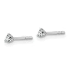 14K White Gold 1/10 ct Lab-Created Diamond VS+ F+, 3-Prong Stud Earrings