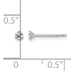 14K White Gold 1/10 ct Lab-Created Diamond VS+ F+, 3-Prong Stud Earrings