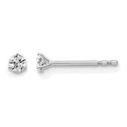 14K White Gold 1/10 ct Lab-Created Diamond VS/SI+ G+, 3-Prong Stud Earrings