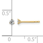 14K Yellow Gold 1/10 ct Lab-Created Diamond VS/SI+ G+, 3-Prong Stud Earrings