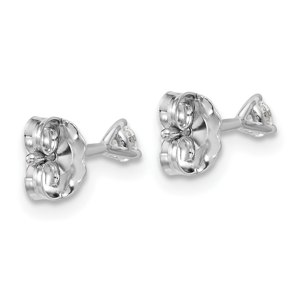14K White Gold 1/6 ct Lab-Created Diamond VS/SI+ G+, 3-Prong Stud Earrings