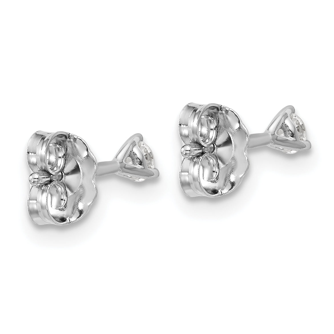 14K White Gold 1/6 ct Lab-Created Diamond VS/SI+ G+, 3-Prong Stud Earrings