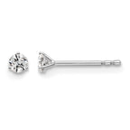 14K White Gold 1/6 ct Lab-Created Diamond VS+ F+, 3-Prong Stud Earrings