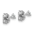 14K White Gold 1/5 ct Lab-Created Diamond VS+ F+, 3-Prong Stud Earrings