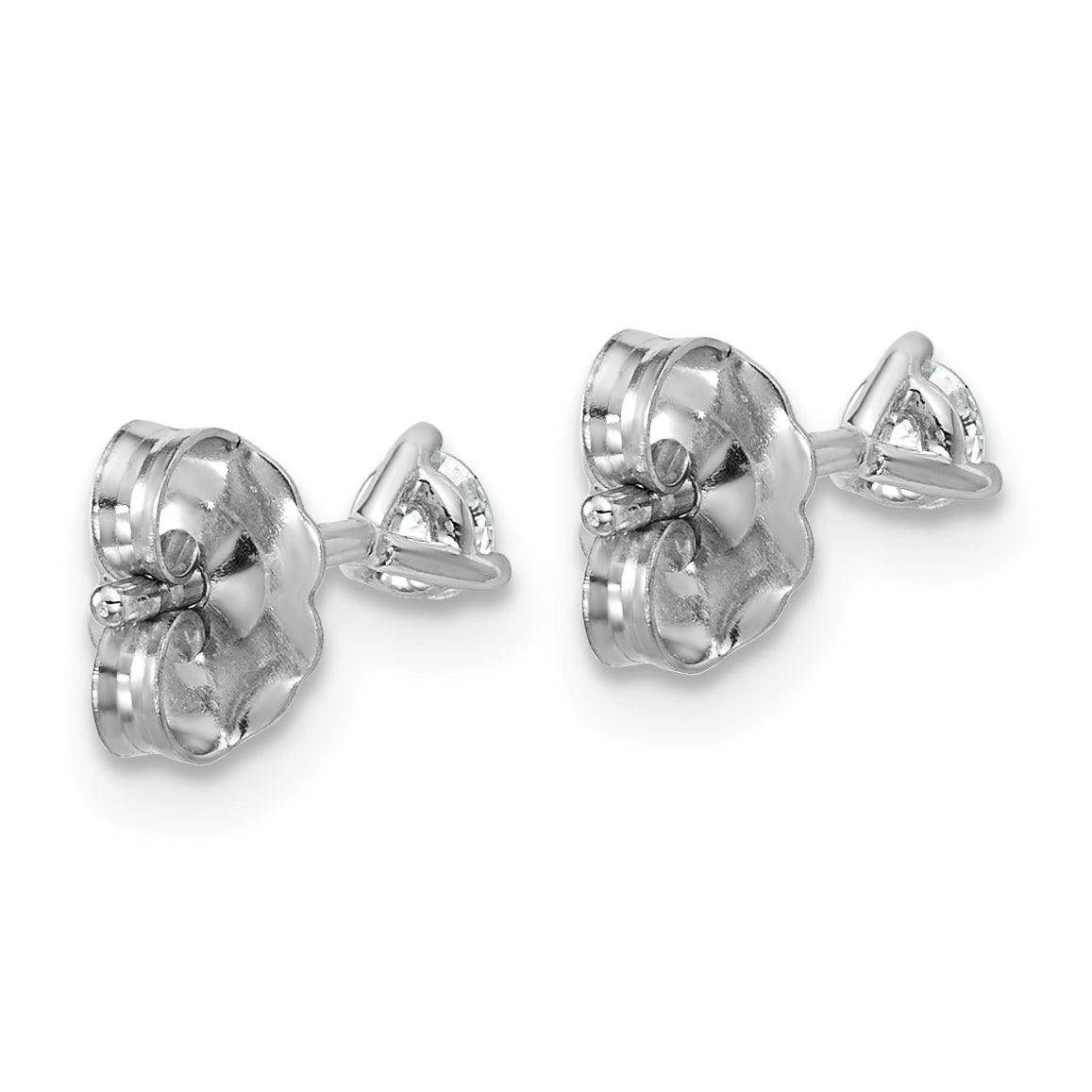 14K White Gold 1/5 ct Lab-Created Diamond VS+ F+, 3-Prong Stud Earrings