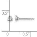 14K White Gold 1/5 ct Lab-Created Diamond VS/SI+ G+, 3-Prong Stud Earrings