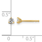 14K Yellow Gold 1/5 ct Certified Lab-Created Diamond VS/SI+ G+, 3-Prong Stud Earrings