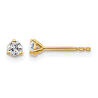 14K Yellow Gold 1/5 ct Certified Lab-Created Diamond VS+ F+, 3-Prong Stud Earrings
