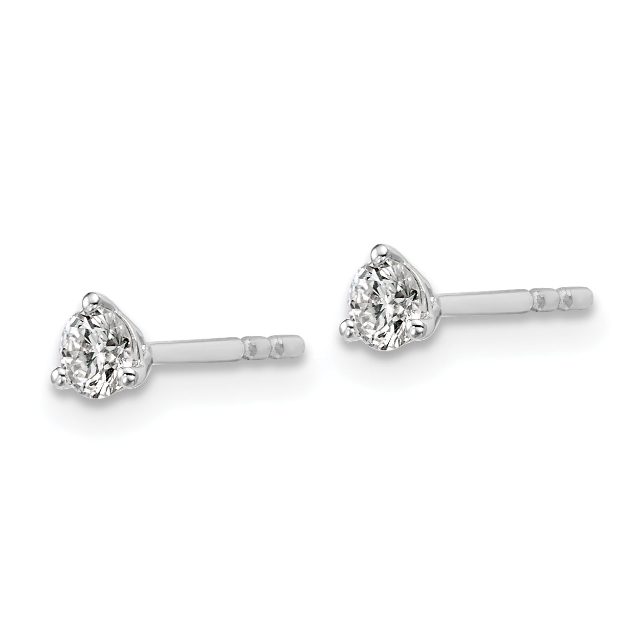18K White Gold 1/4 ct Lab-Created Diamond VS+ F+, 3-Prong Stud Earrings Secondary image