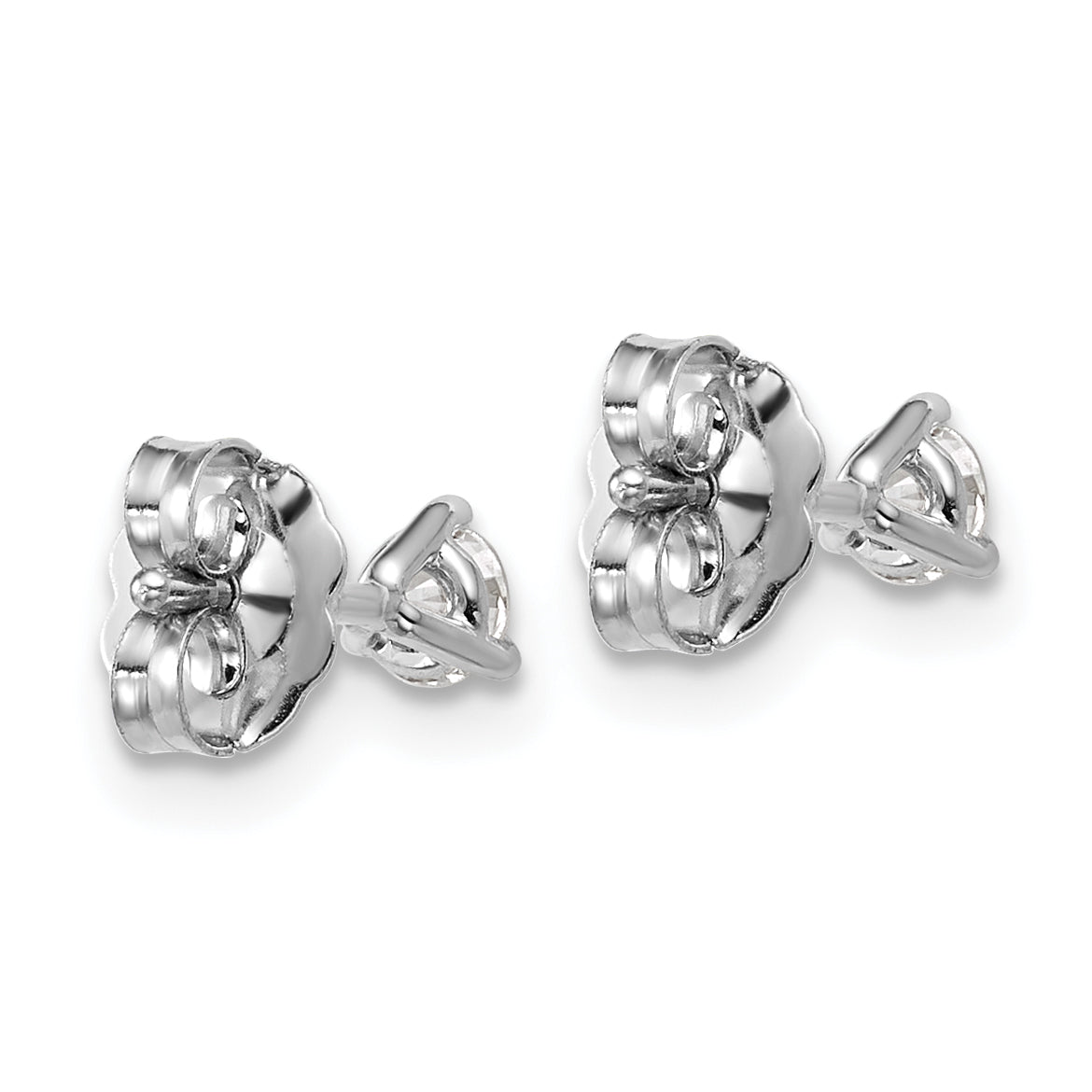 18K White Gold 1/4 ct Certified Lab-Created Diamond VS+ F+, 3-Prong Stud Earrings