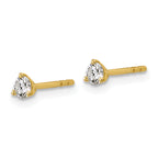 18k 1/4 carat Lab Grown Diamond VS+ F+ Round Complete Three Prong Stud Earrings