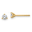 18K Yellow Gold 1/4 ct Certified Lab-Created Diamond VS+ F+, 3-Prong Stud Earrings