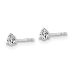 Platinum 1/4 ct Lab-Created Diamond VS+ F+, 3-Prong Stud Earrings