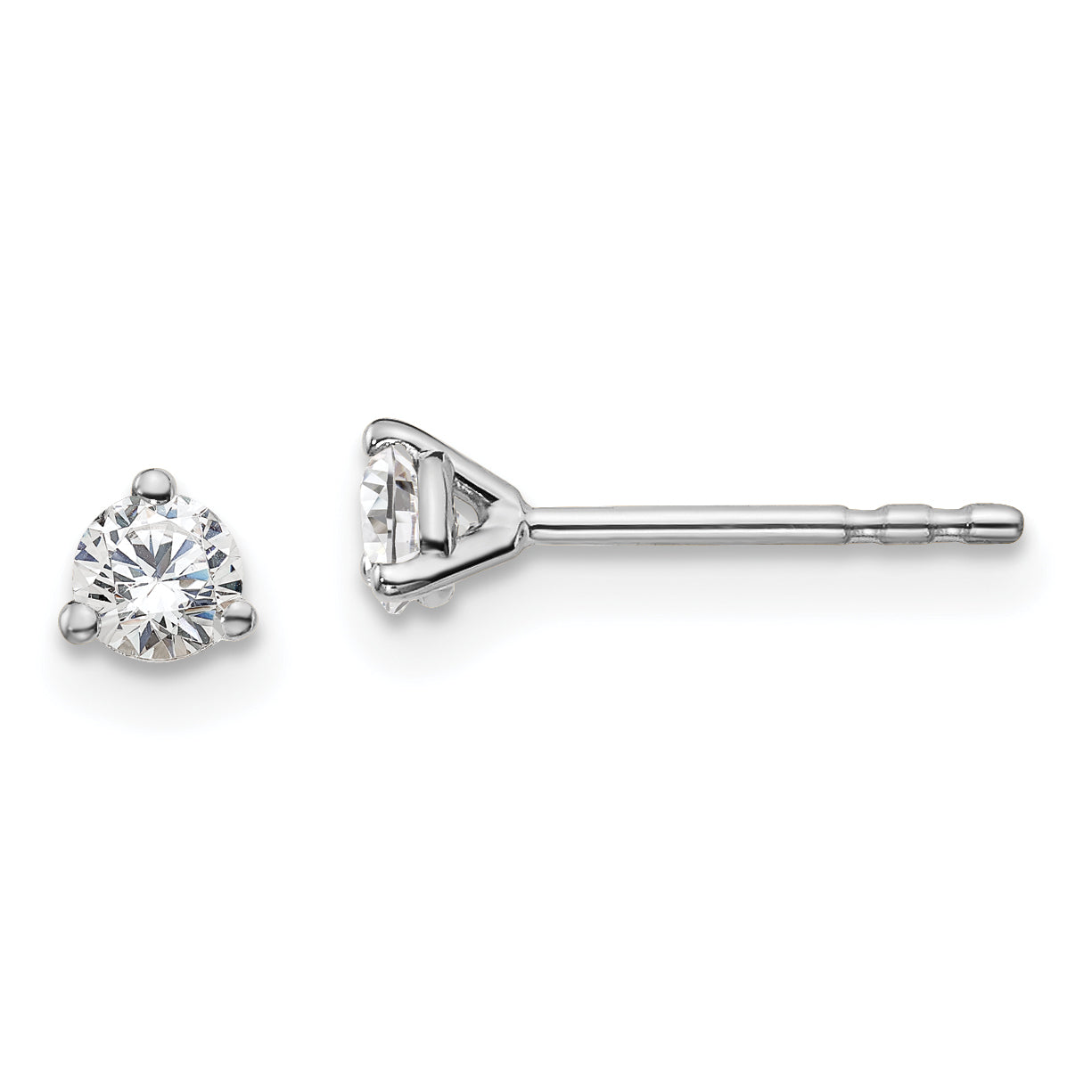 Platinum 1/4 ct Certified Lab-Created Diamond VS+ F+, 3-Prong Stud Earrings