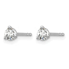 14K White Gold 1/4 ct Lab-Created Diamond VS/SI+ G+, 3-Prong Stud Earrings