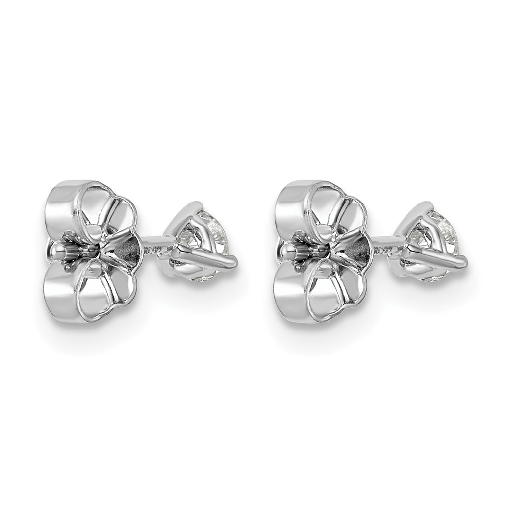 14K White Gold 1/4 ct Certified Lab-Created Diamond VS+ F+, 3-Prong Stud Earrings