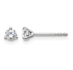 14K White Gold 1/4 ct Lab-Created Diamond VS+ F+, 3-Prong Stud Earrings