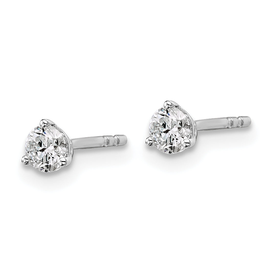 18K White Gold 1/3 ct Certified Lab-Created Diamond VS+ F+, 3-Prong Stud Earrings Secondary image