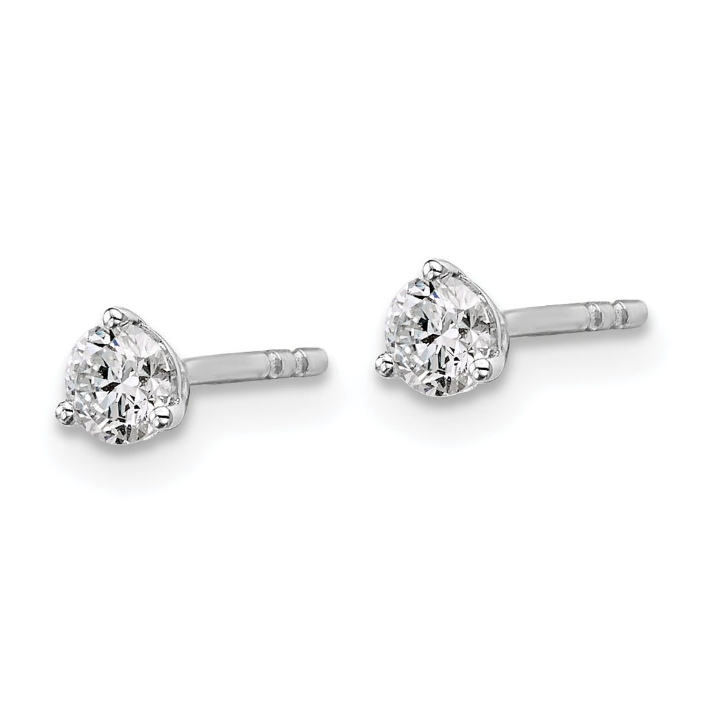 Platinum 1/3 ct Lab-Created Diamond VS+ F+, 3-Prong Stud Earrings