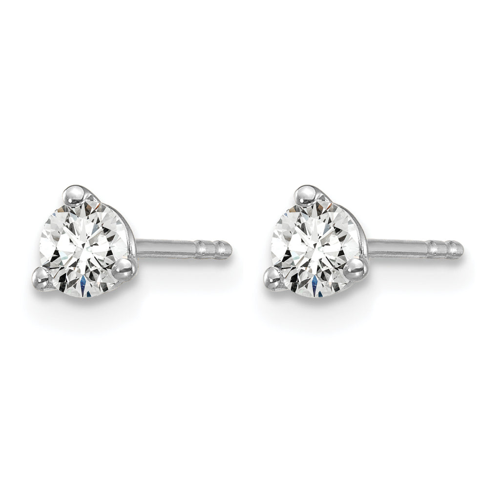 14K White Gold 1/3 ct Certified Lab-Created Diamond VS+ F+, 3-Prong Stud Earrings
