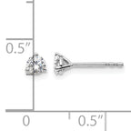 14K White Gold 1/3 ct Certified Lab-Created Diamond VS+ F+, 3-Prong Stud Earrings
