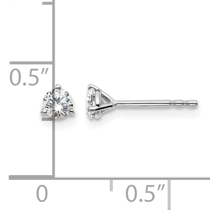14K White Gold 1/3 ct Certified Lab-Created Diamond VS/SI+ G+, 3-Prong Stud Earrings