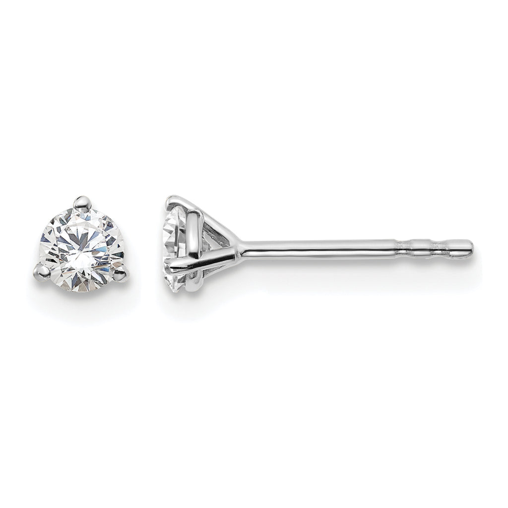 14K White Gold 1/3 ct Certified Lab-Created Diamond VS/SI+ G+, 3-Prong Stud Earrings