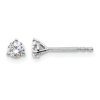 14K White Gold 1/3 ct Lab-Created Diamond VS/SI+ G+, 3-Prong Stud Earrings