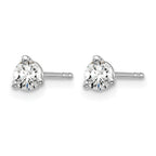 14K White Gold 3/8 ct Lab-Created Diamond VS/SI+ G+, 3-Prong Stud Earrings