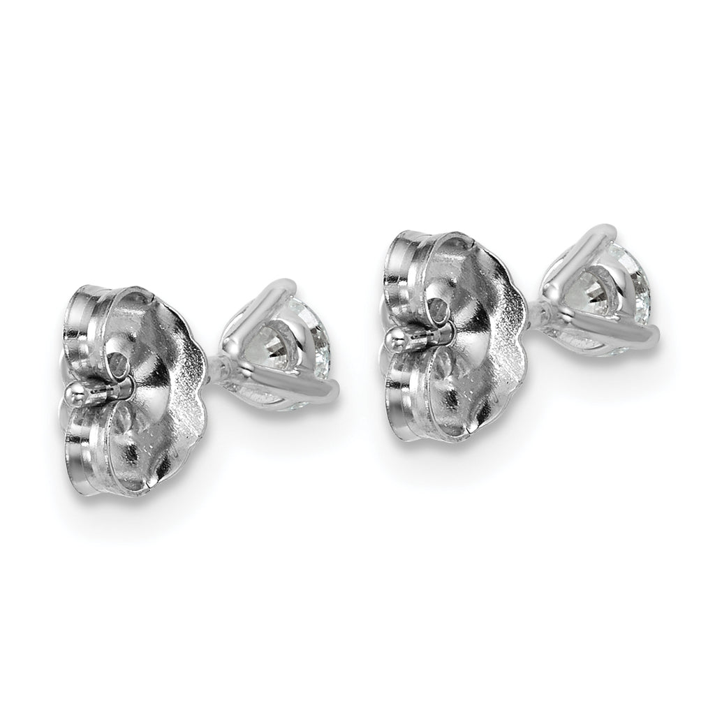 14K White Gold 3/8 ct Lab-Created Diamond VS/SI+ G+, 3-Prong Stud Earrings