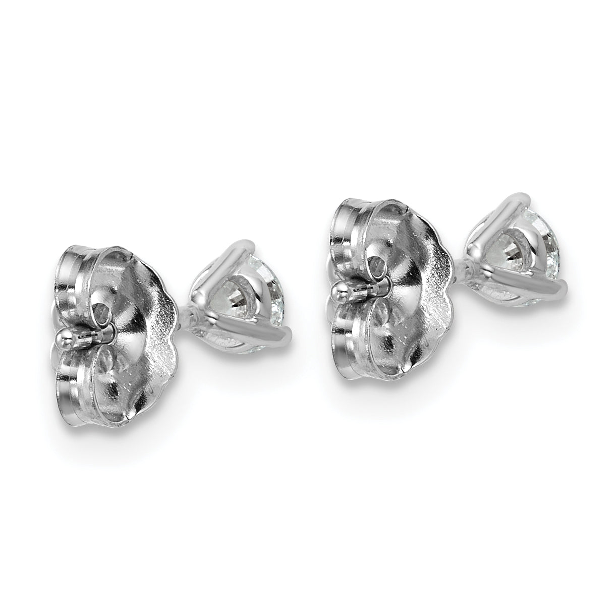 14K White Gold 3/8 ct Lab-Created Diamond VS/SI+ G+, 3-Prong Stud Earrings