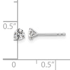 14K White Gold 3/8 ct Lab-Created Diamond VS/SI+ G+, 3-Prong Stud Earrings