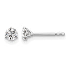 14K White Gold 3/8 ct Lab-Created Diamond VS/SI+ G+, 3-Prong Stud Earrings