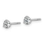 18K White Gold 1/2 ct Certified Lab-Created Diamond VS+ F+, 3-Prong Stud Earrings