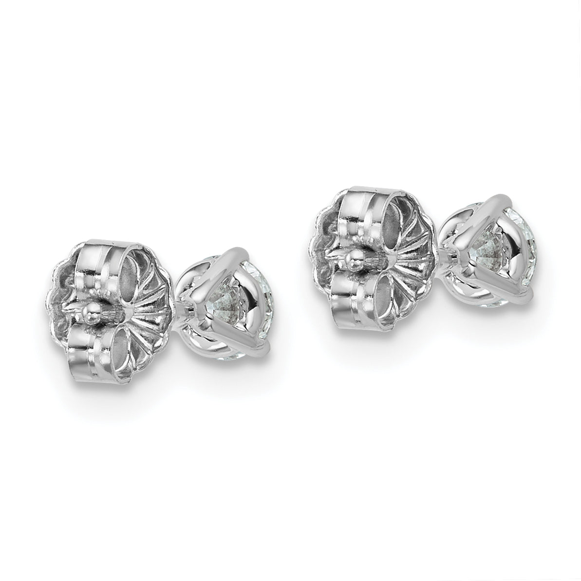 18K White Gold 1/2 ct Certified Lab-Created Diamond VS+ F+, 3-Prong Stud Earrings