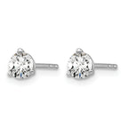 14K White Gold 1/2 ct Lab-Created Diamond VS/SI+ G+, 3-Prong Stud Earrings