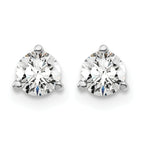 14K White Gold 1/2 ct Certified Lab-Created Diamond VS+ F+, 3-Prong Stud Earrings