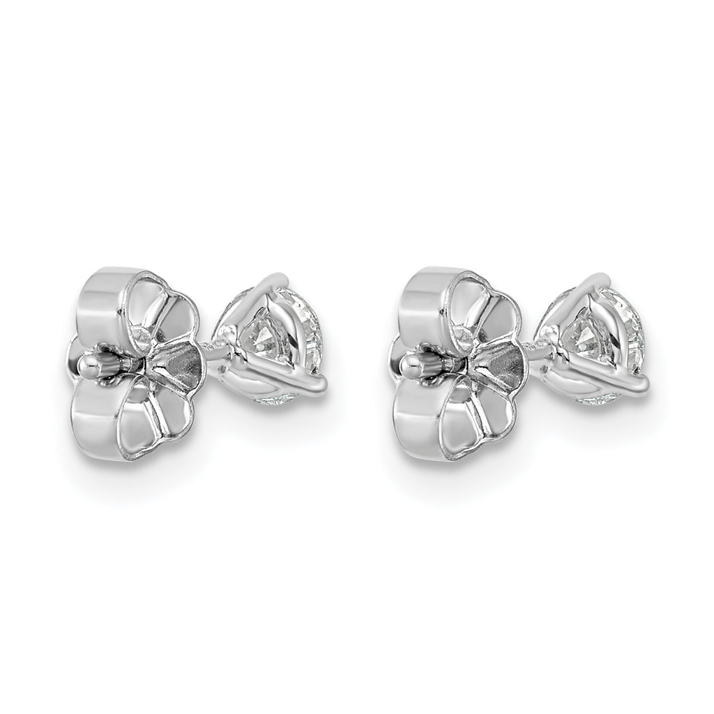 14K White Gold 1/2 ct Lab-Created Diamond VS/SI+ G+, 3-Prong Stud Earrings